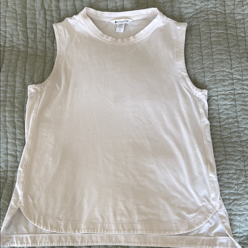 Athleta Off White Sleeveless Muscle Tee
